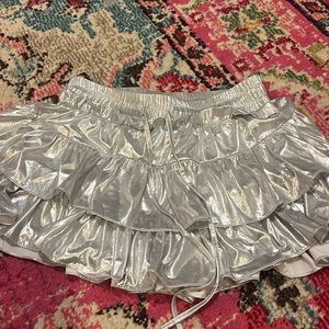 Silver ruffle skirt